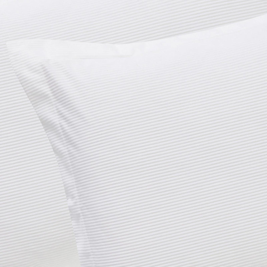 5-Piece White Ribbed Velvet Comforter Set, King