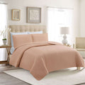 3-Piece Pink Washed Microfiber Quilt Set, Full/Queen