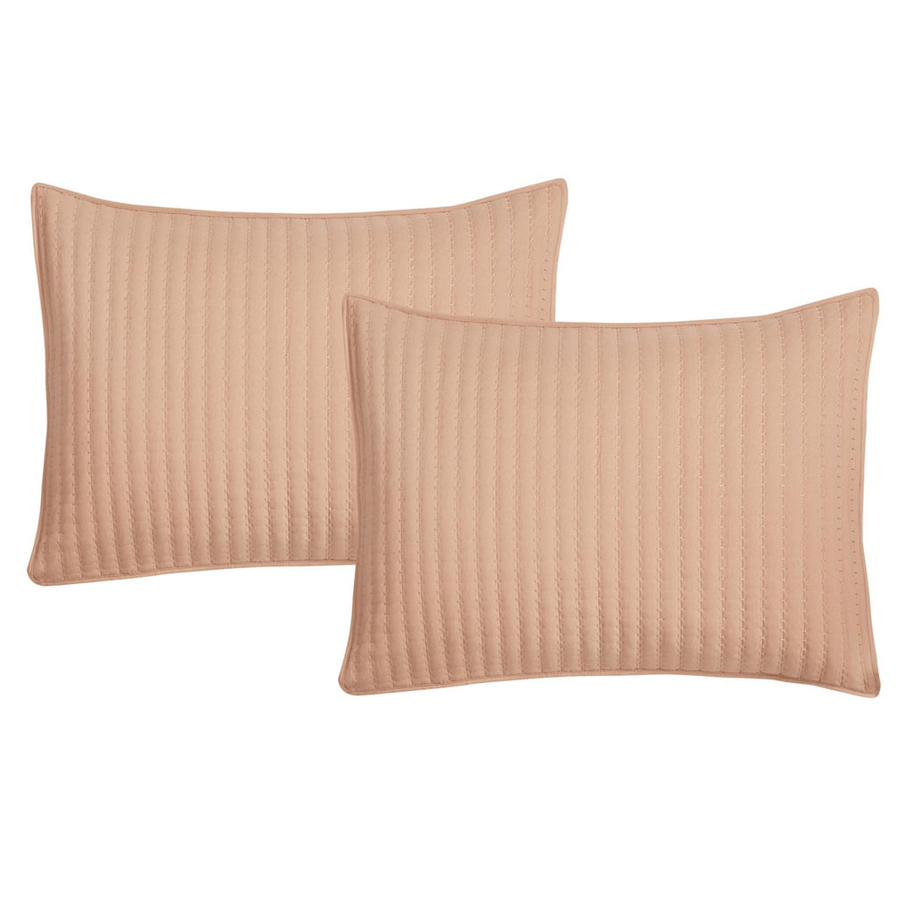3-Piece Pink Washed Microfiber Quilt Set, Full/Queen