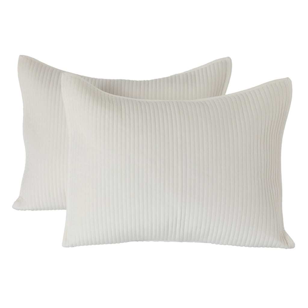 5-Piece White Ribbed Velvet Comforter Set, King