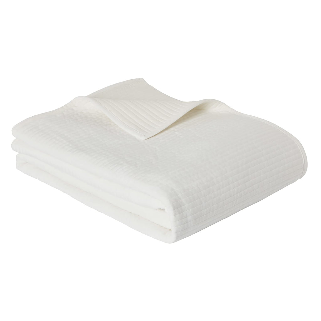 5-Piece White Ribbed Velvet Comforter Set, King
