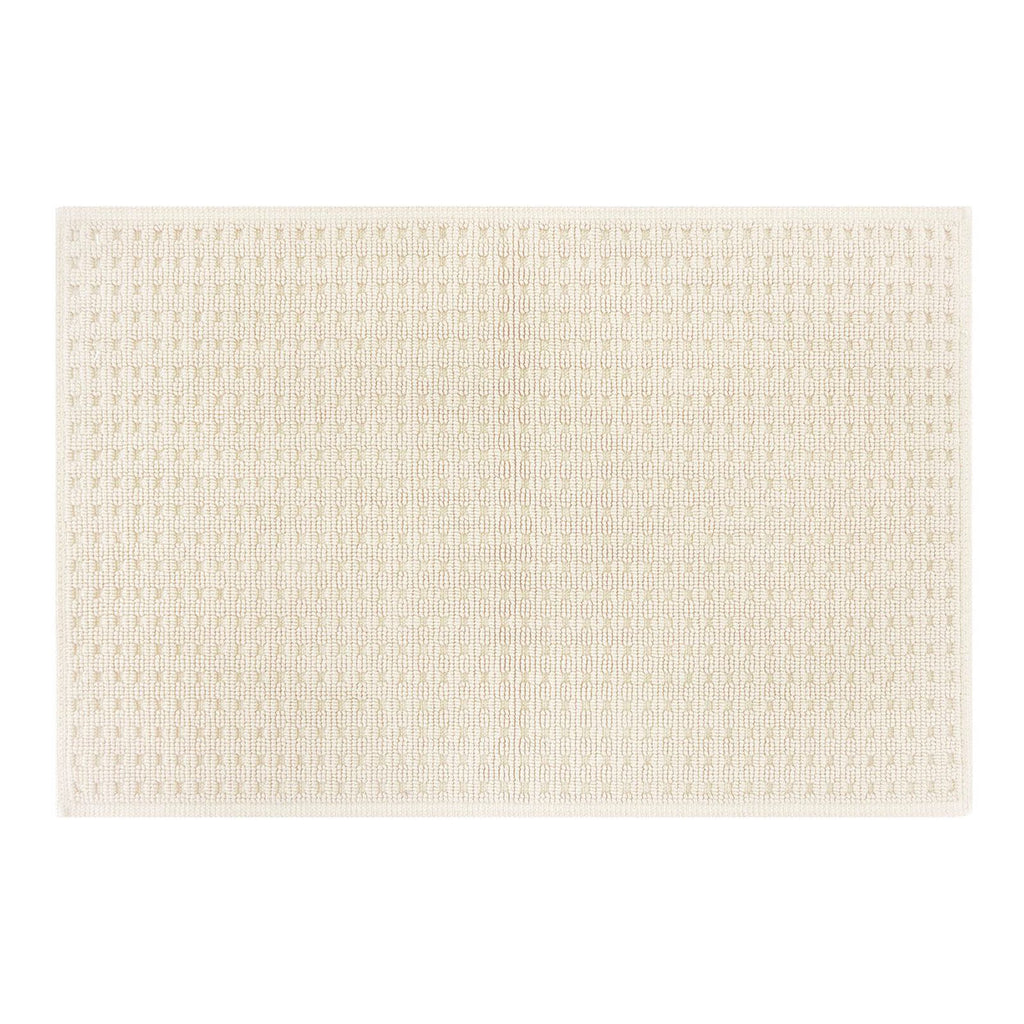 Ivory Waffle Antimicrobial Cotton Bath Rug, 20x30