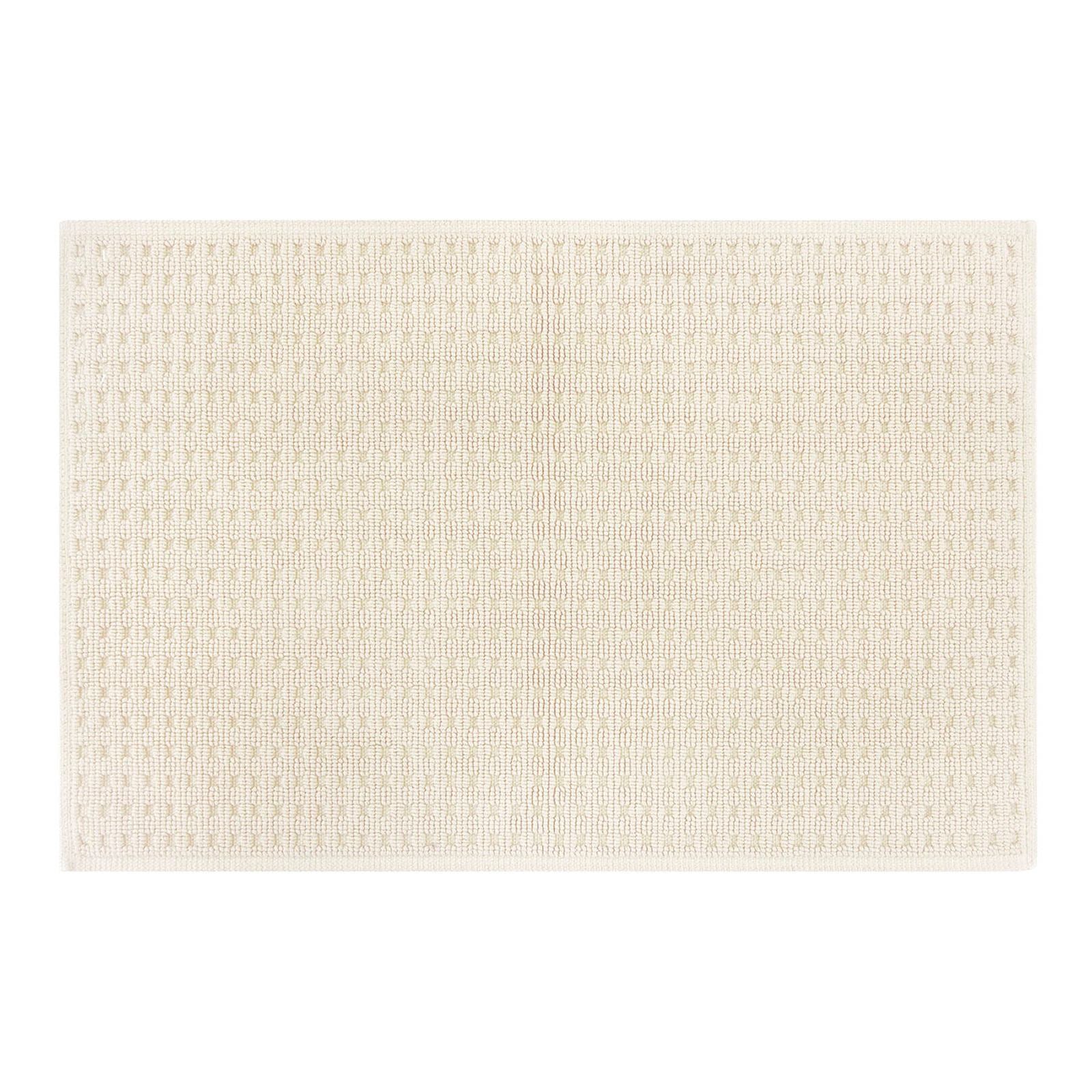 Ivory Waffle Antimicrobial Cotton Bath Rug, 20x30