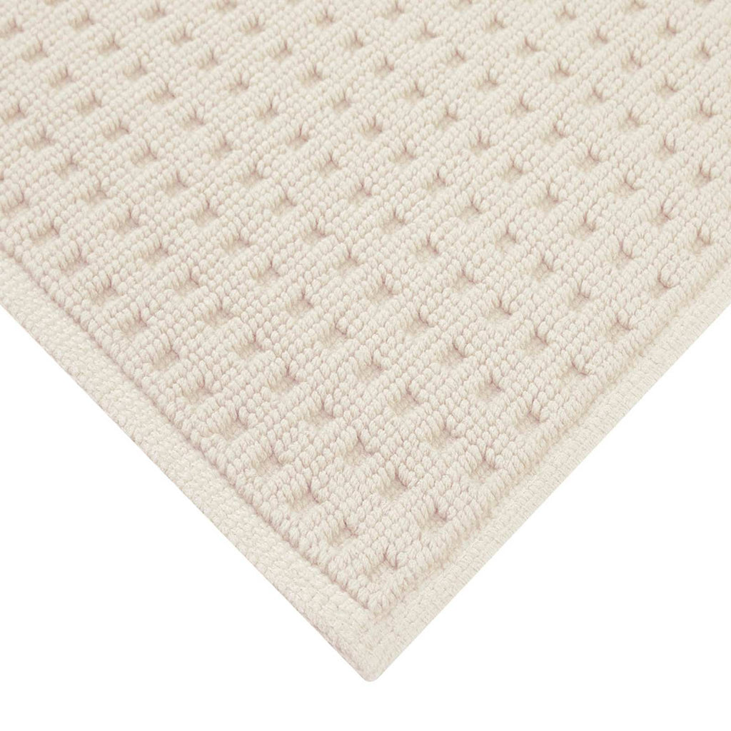Ivory Waffle Antimicrobial Cotton Bath Rug, 20x30