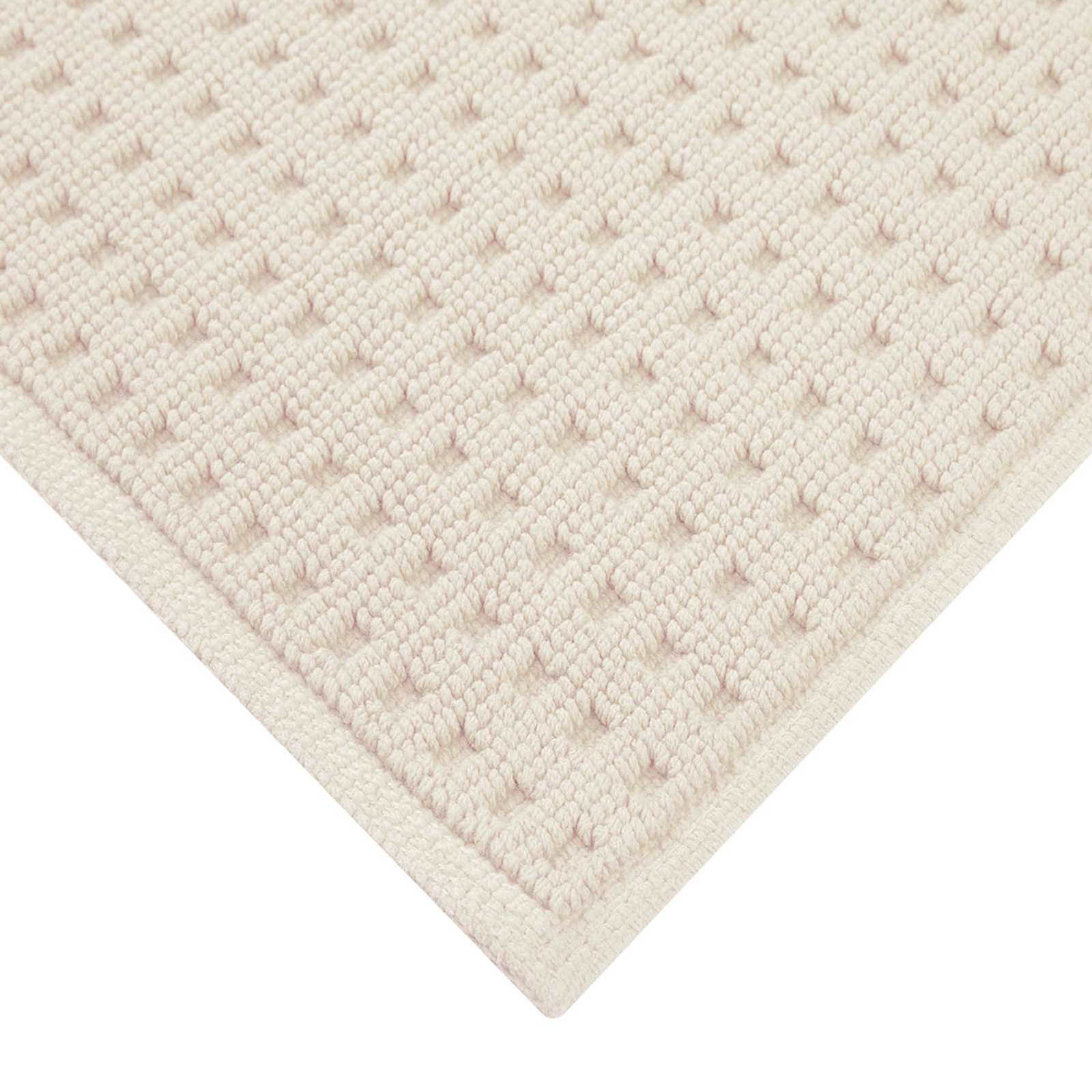 Ivory Waffle Antimicrobial Cotton Bath Rug, 20x30