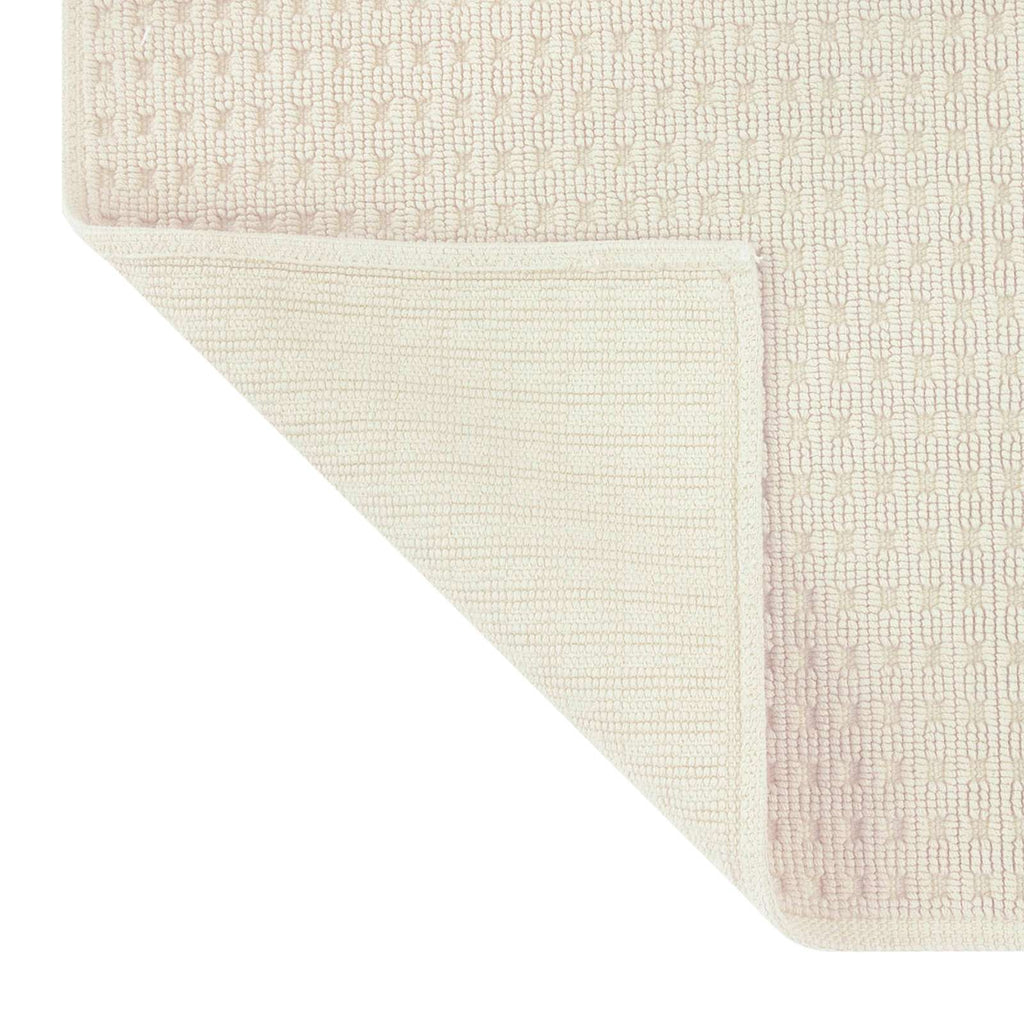 Ivory Waffle Antimicrobial Cotton Bath Rug, 20x30