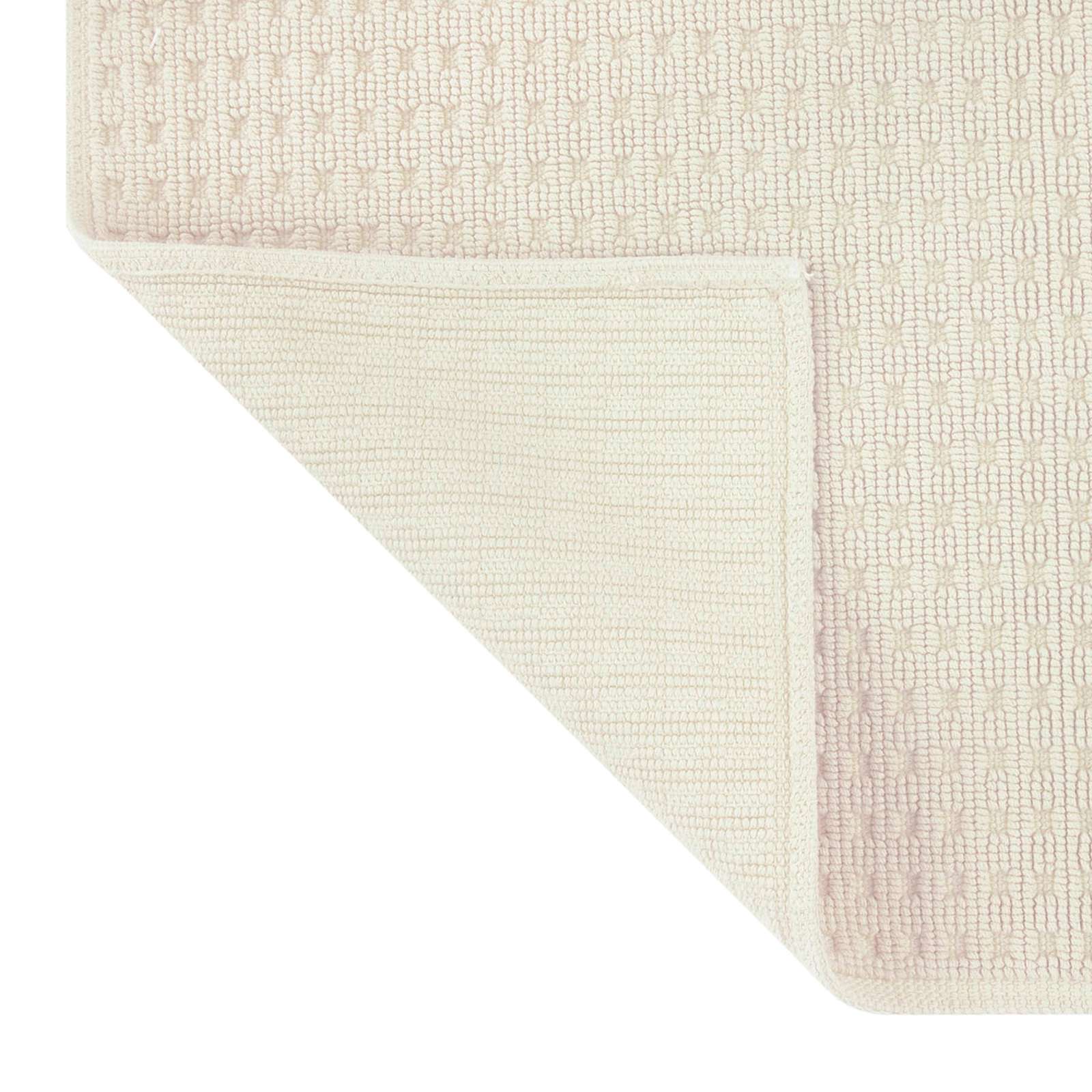 Ivory Waffle Antimicrobial Cotton Bath Rug, 20x30