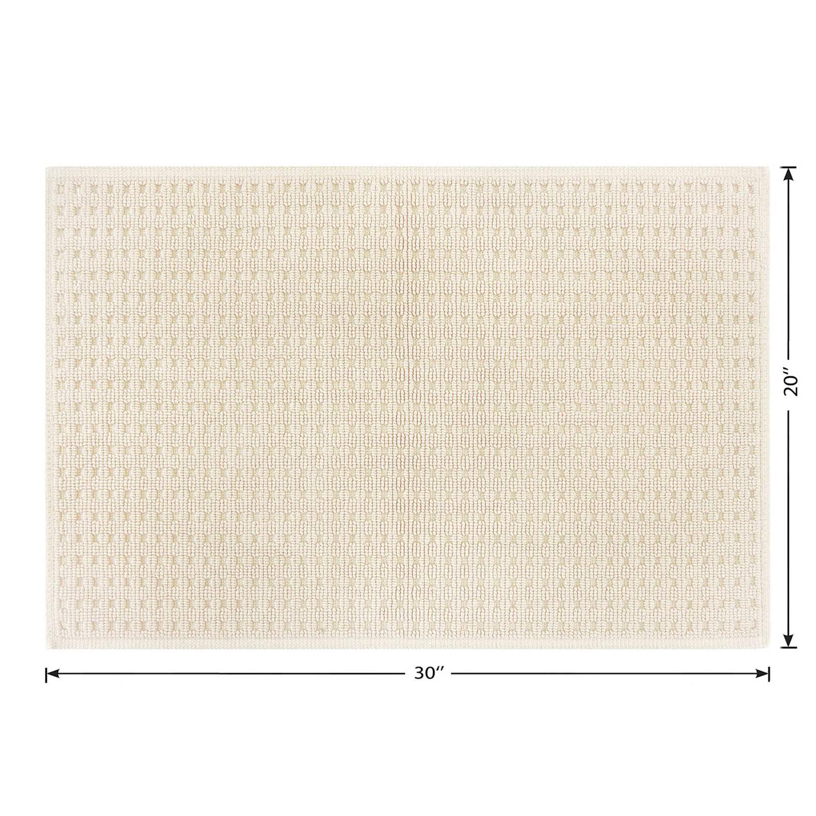Ivory Waffle Antimicrobial Cotton Bath Rug, 20x30