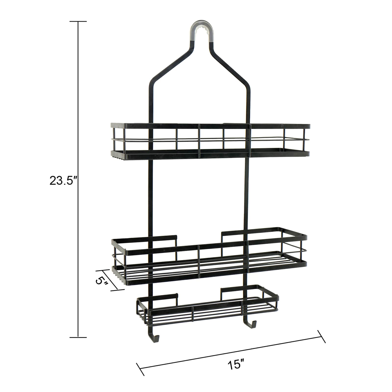 Keller Black Rectangle Shower Caddy