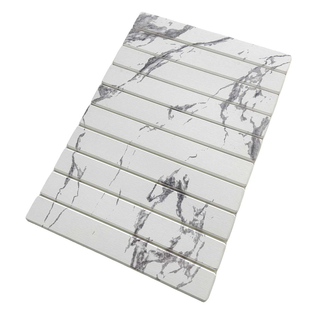 White Diatomite Stone Bath Mat, 23x15