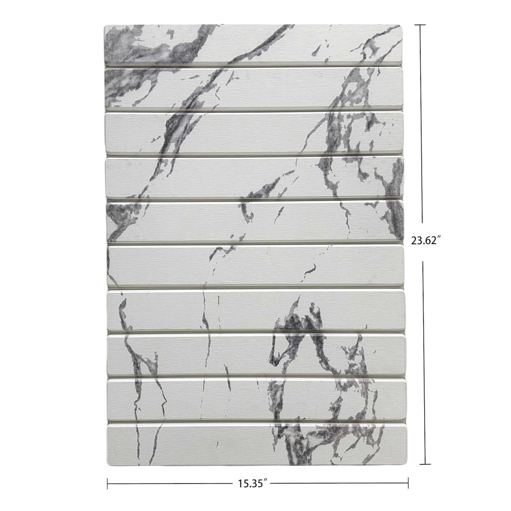 White Diatomite Stone Bath Mat, 23x15