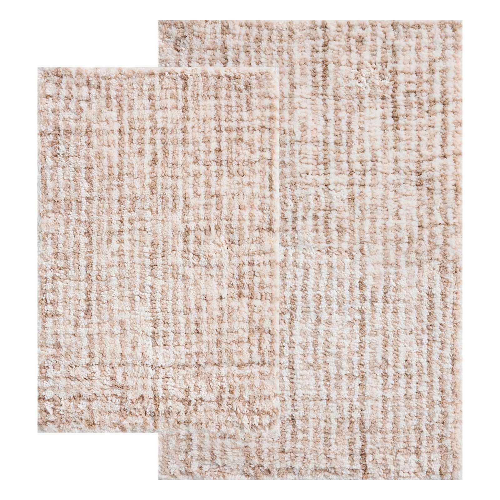 2-Piece Georgia Beige Bath Rug Set, 20x30/17x24