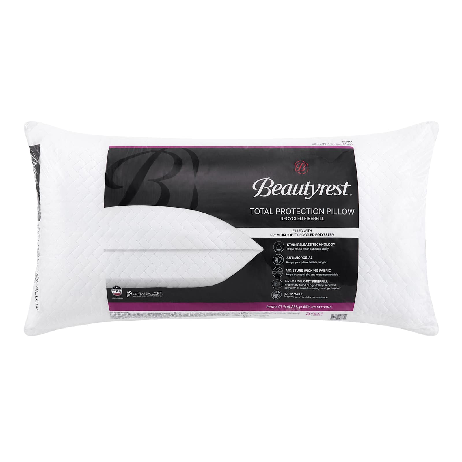 Total Protection Bed Pillow, King