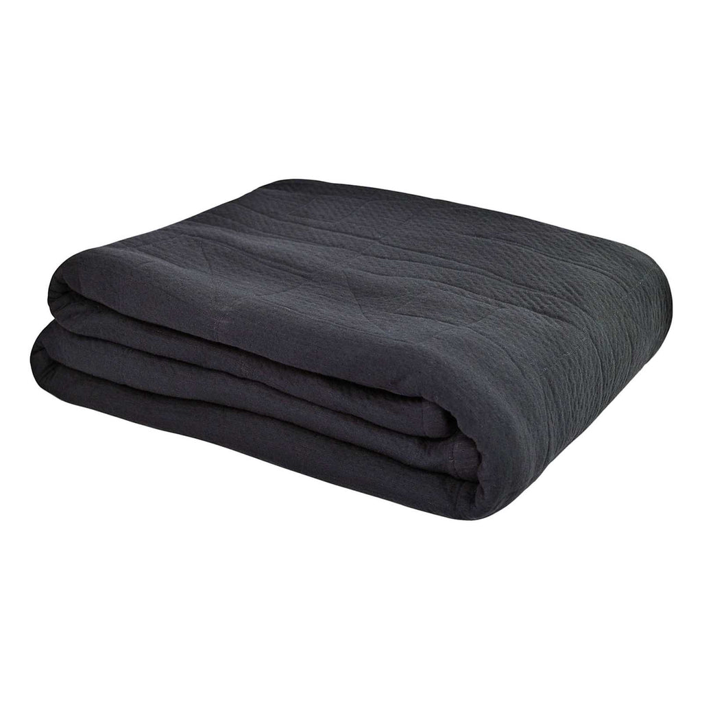 3-Piece Black Geometric Engineered Jersey Matelasse Coverlet Set, King