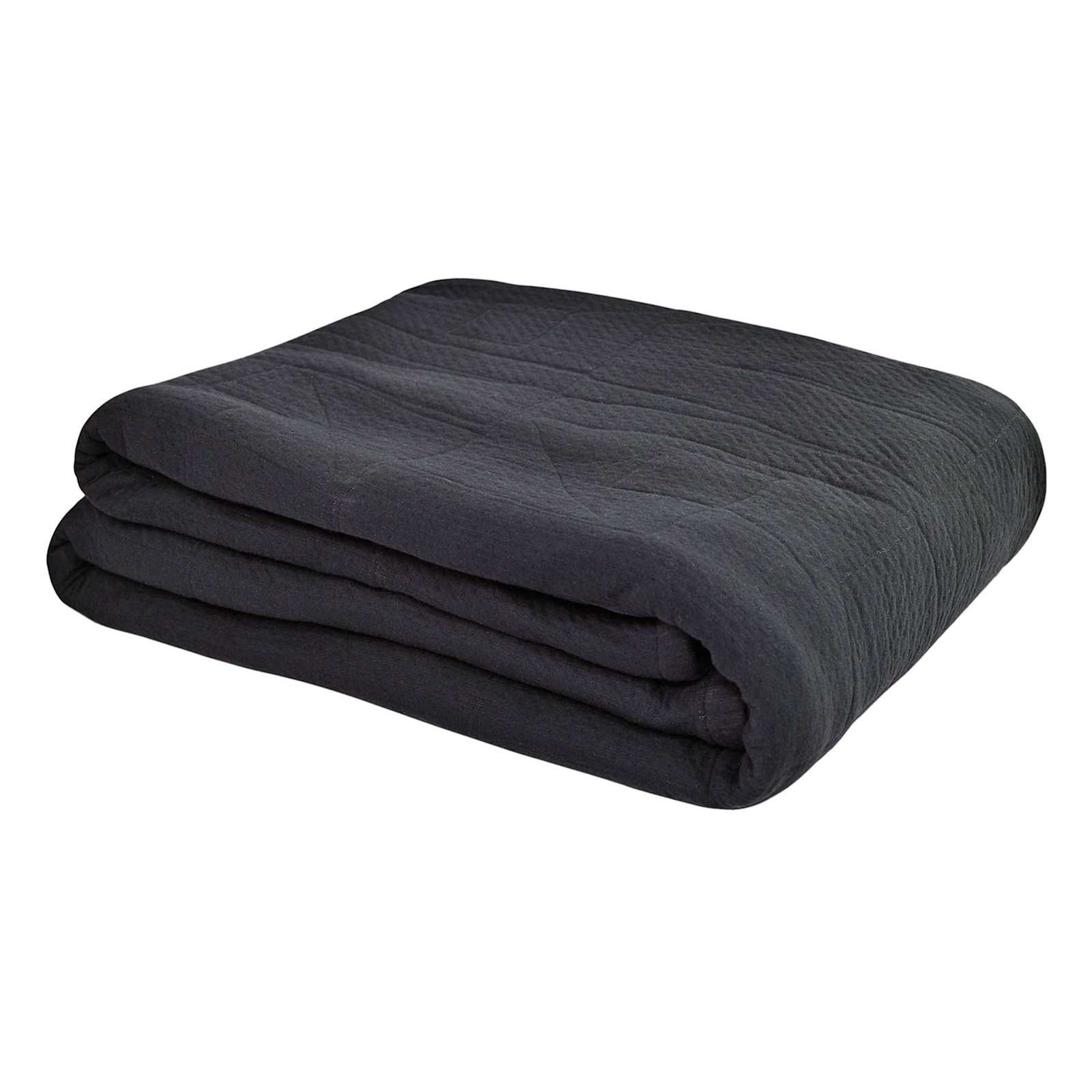 3-Piece Black Geometric Engineered Jersey Matelasse Coverlet Set, King