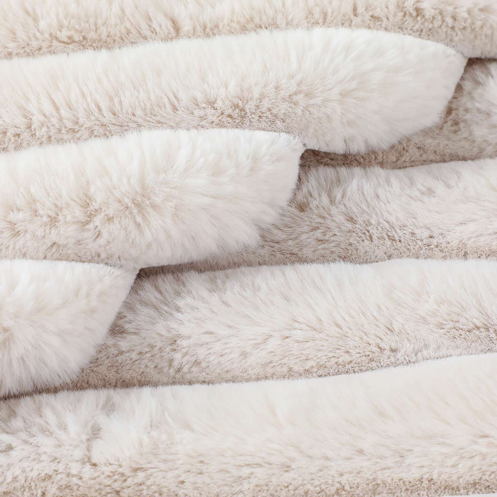 Neutral Channel Faux Fur Oversized Throw Blanket, 60x80