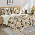 3-Piece Washed Patchwork Quilt Set, King