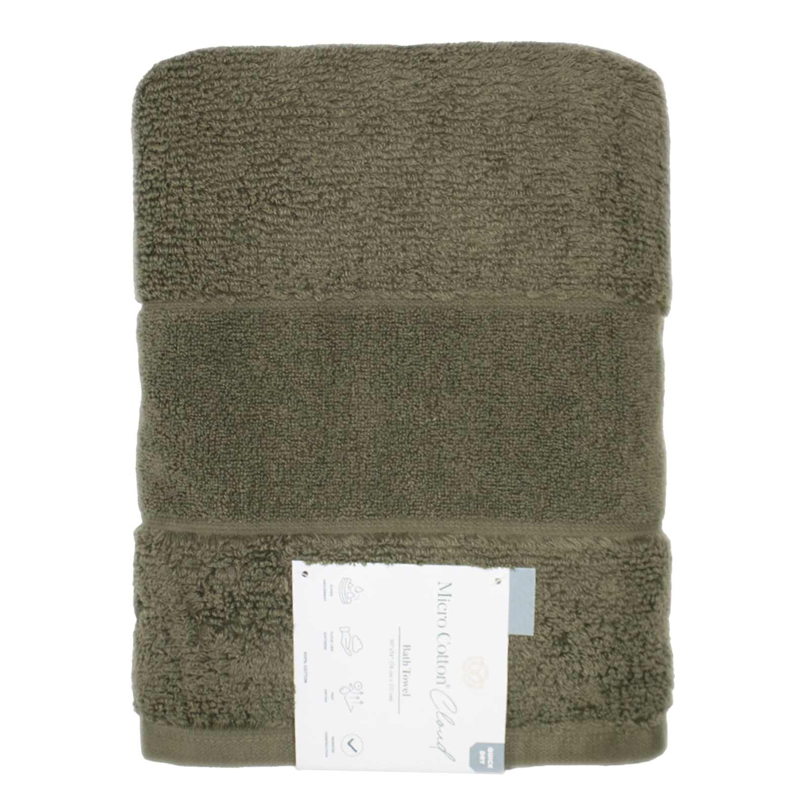 Dark Olive Cloud Bath Towel, 30x54