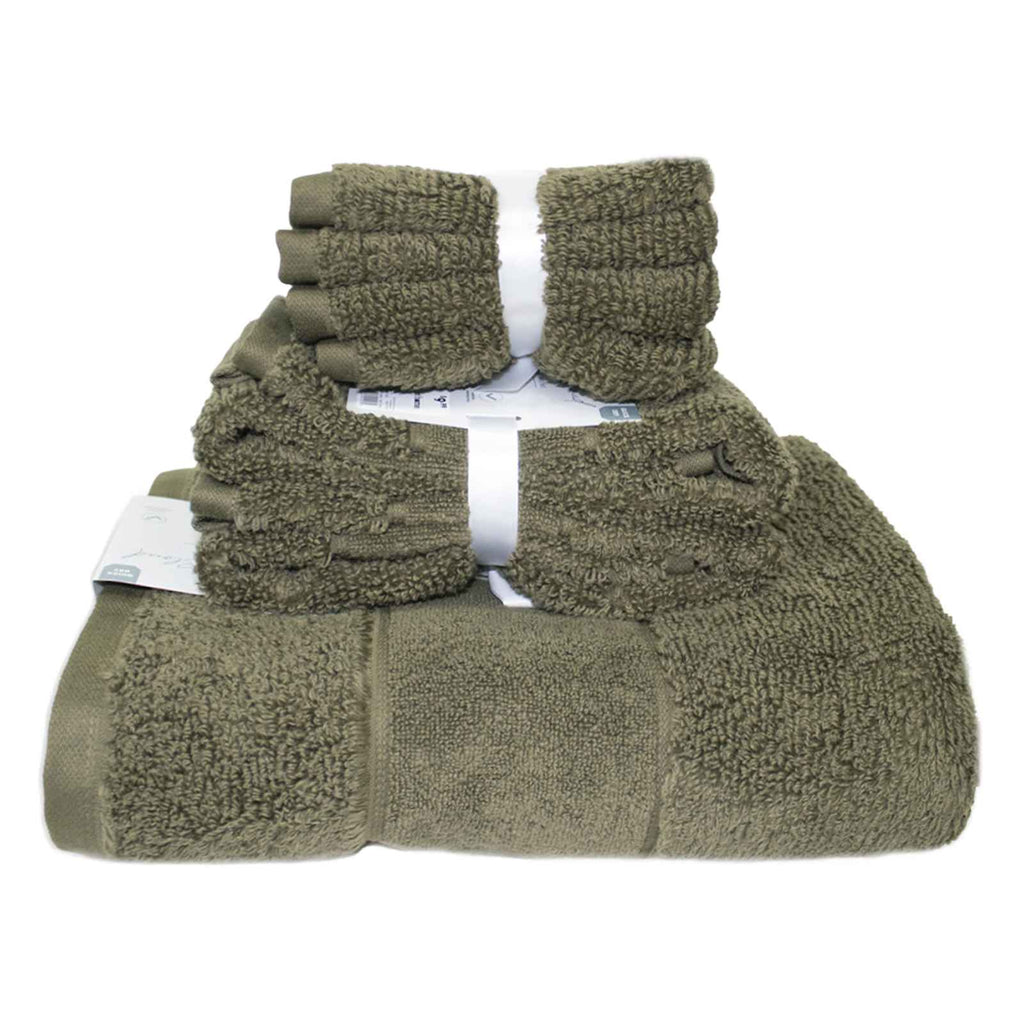 2-Pack Dark Olive Cloud Hand Towel Set, 16x28