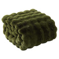 Olive Green Bubble Faux Fur Throw Blanket, 60x80