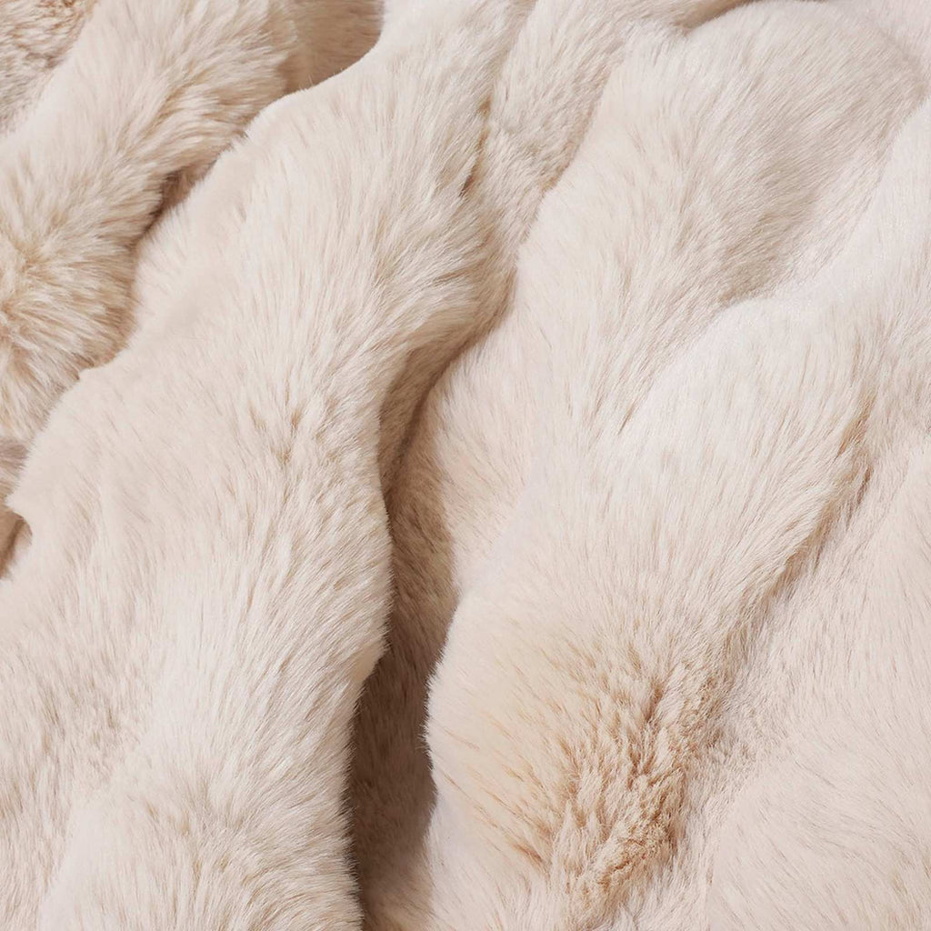Neutral Bubble Faux Fur Throw Blanket, 60x80