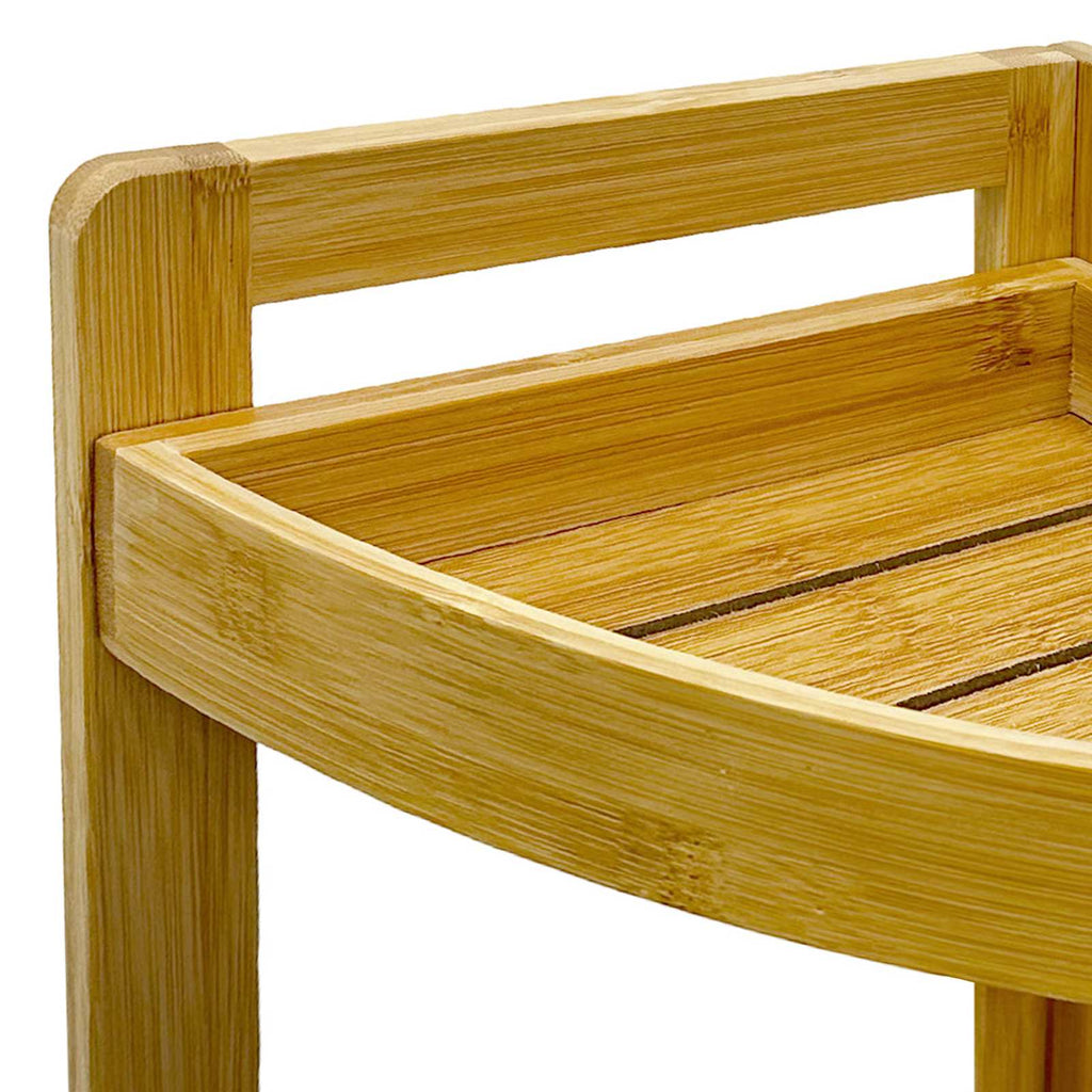 2-Tier Bamboo Corner Storage Shelf