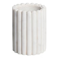 White Ribbed Marble Toothbrush Holder