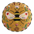 Yellow Bee Applique Textured & Embroidered Throw Pillow, 16"