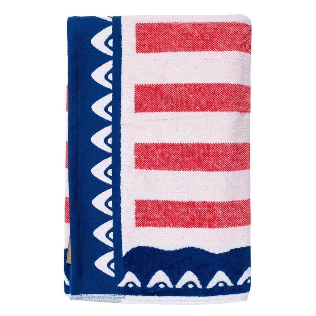 Red & Blue Sea Horse Velour Beach Towel, 34x64