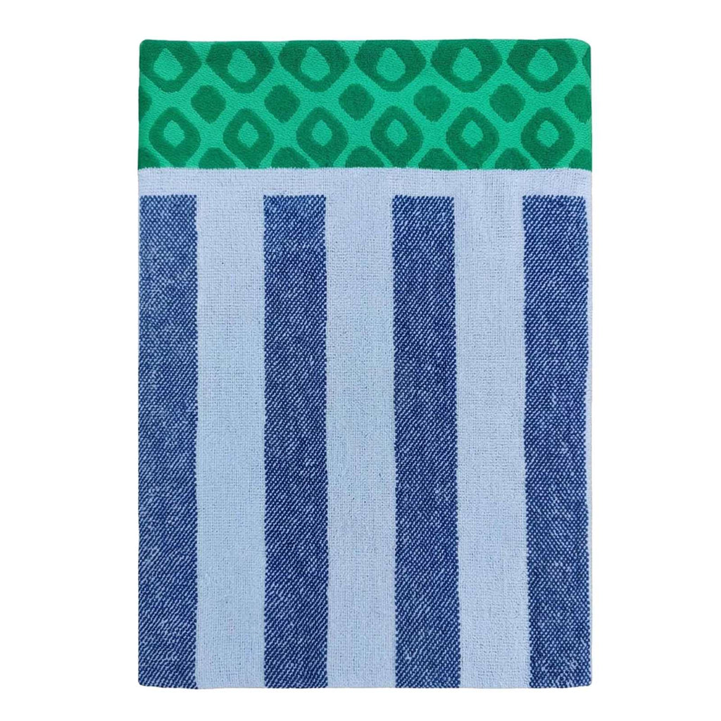 Green & Blue Turtle Velour Beach Towel, 34x64