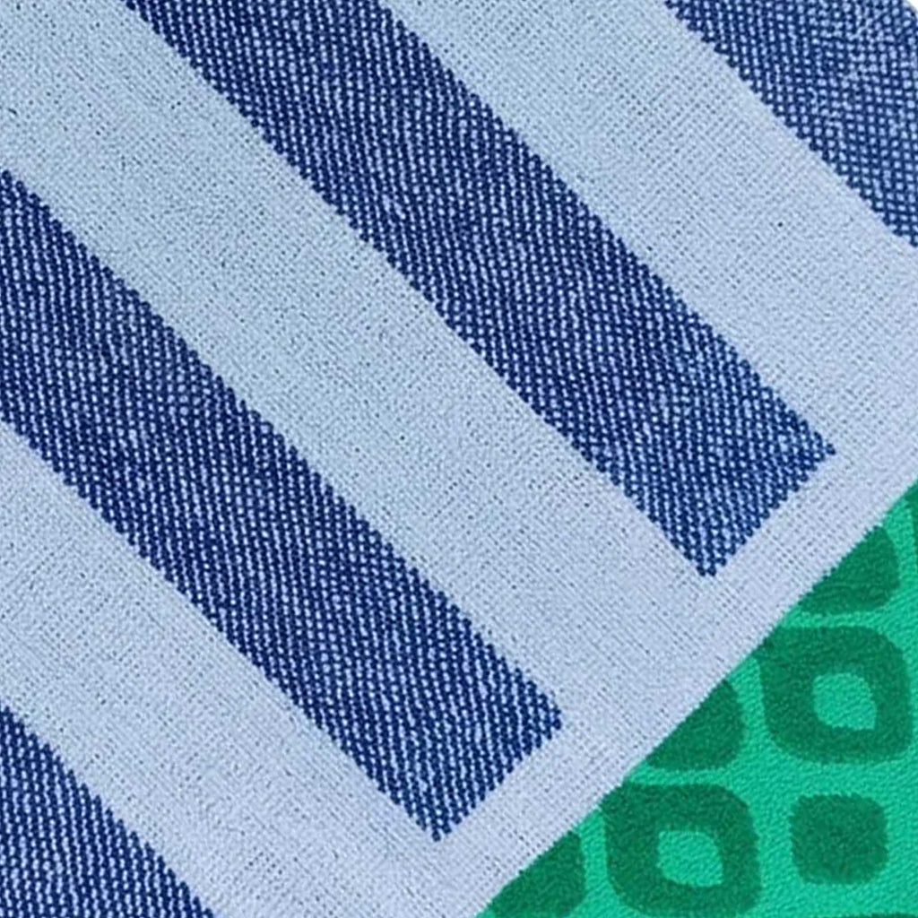 Green & Blue Turtle Velour Beach Towel, 34x64