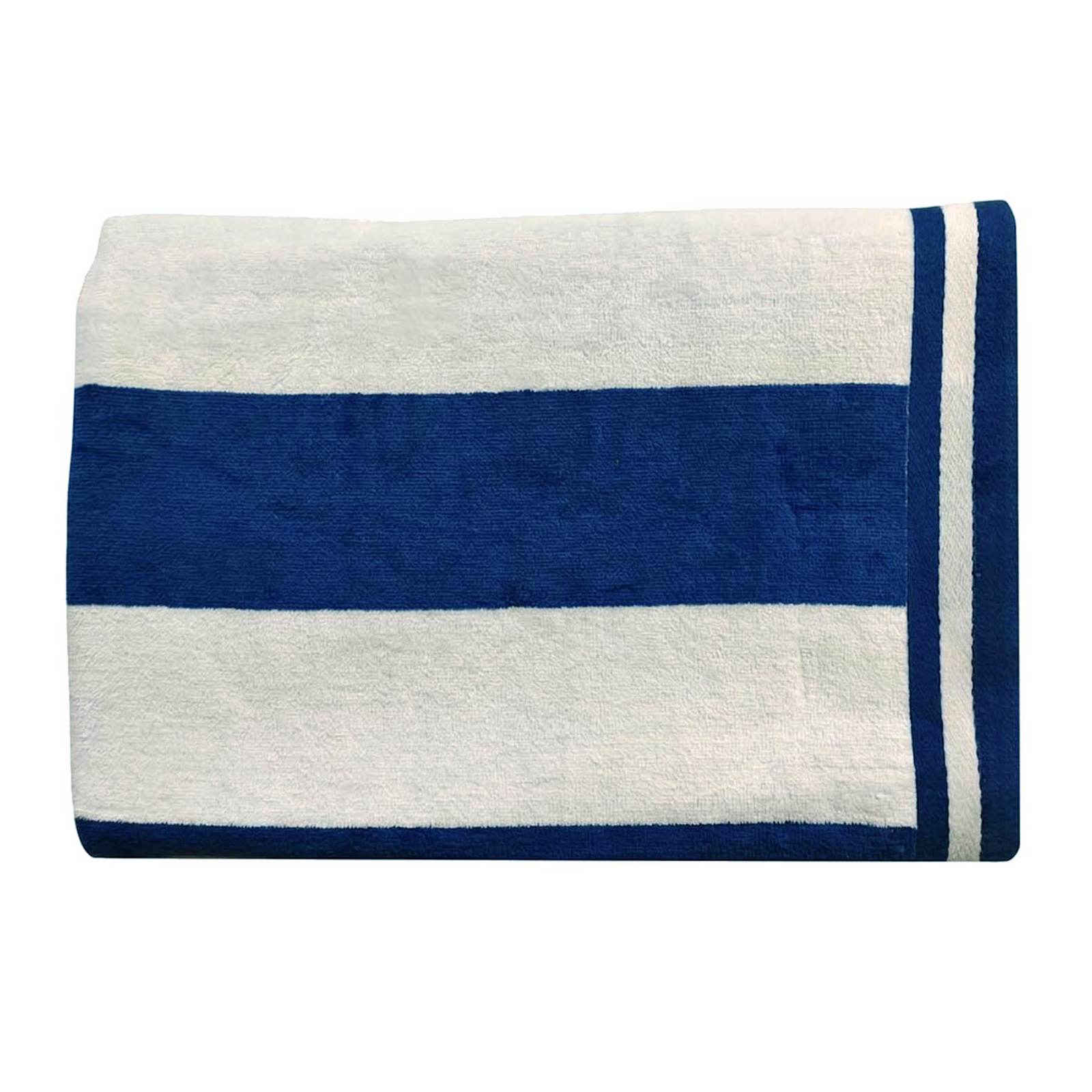 Blue & Green Striped Reversible Velour Beach Towel, 34x64
