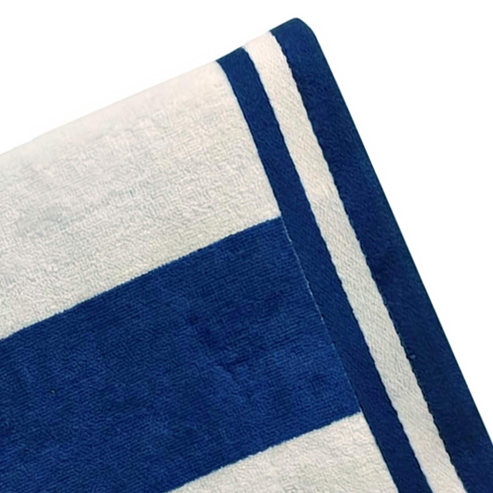 Blue & Green Striped Reversible Velour Beach Towel, 34x64