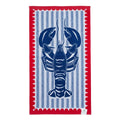 Blue & Red Lobster Velour Beach Towel