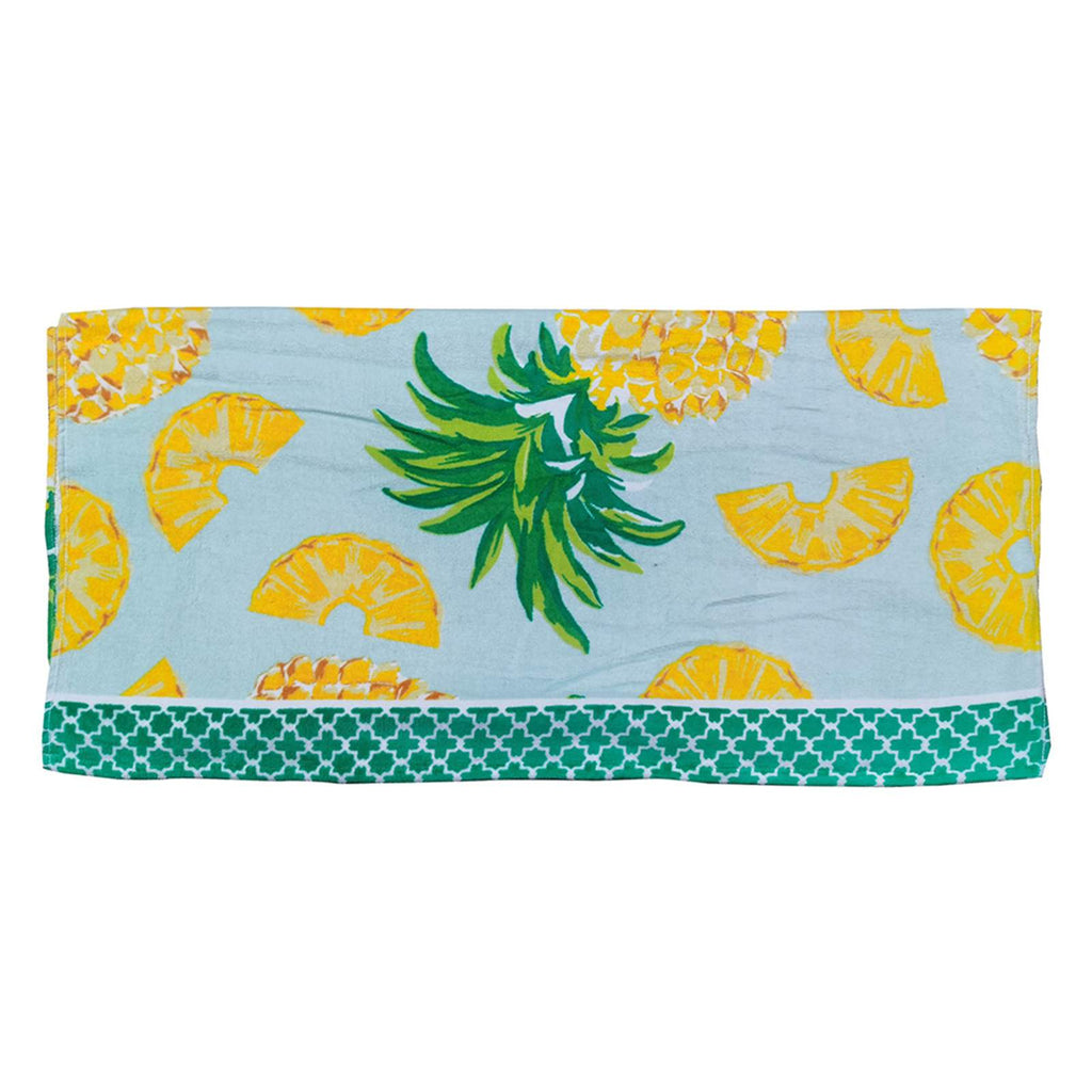 Printed Pineapples Beach Towel, 34x64