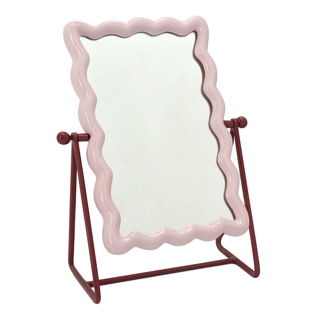 Pink Scalloped Vanity Mirror