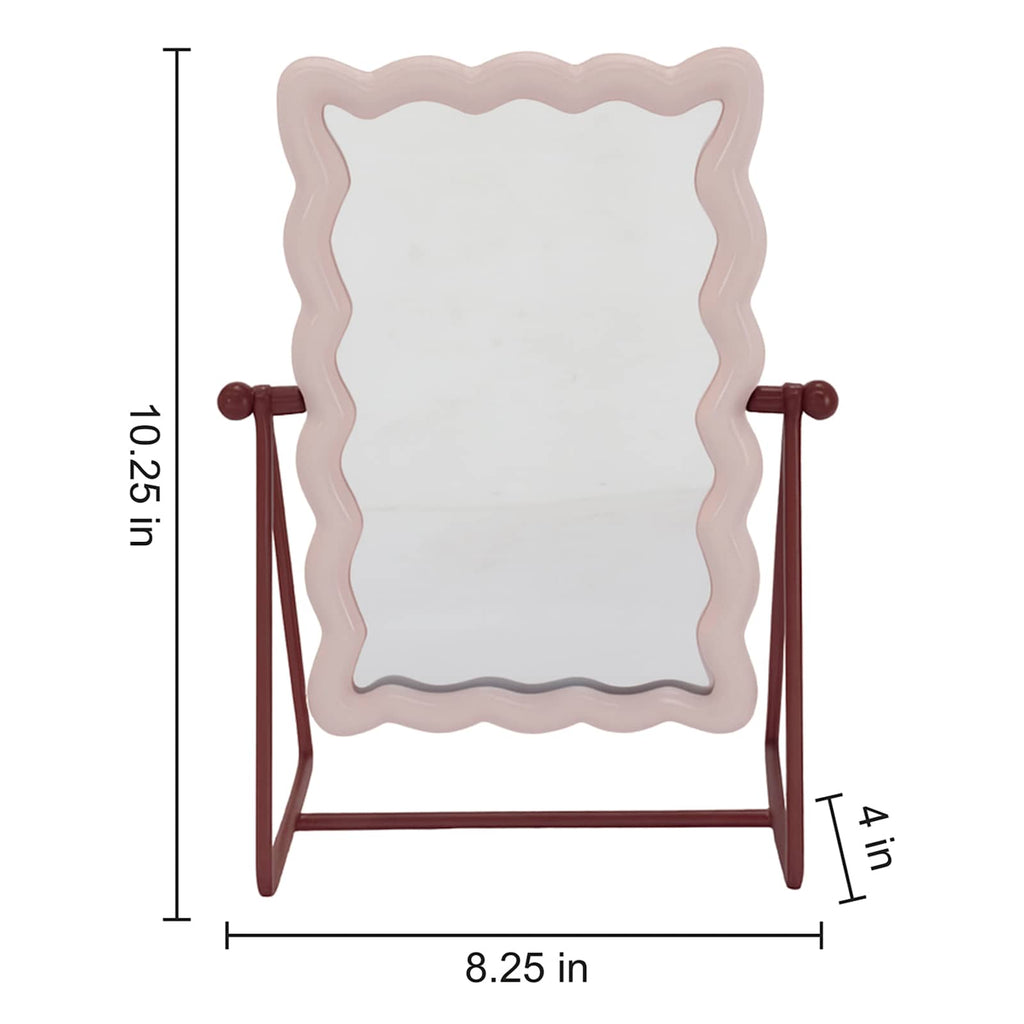 Pink Scalloped Vanity Mirror