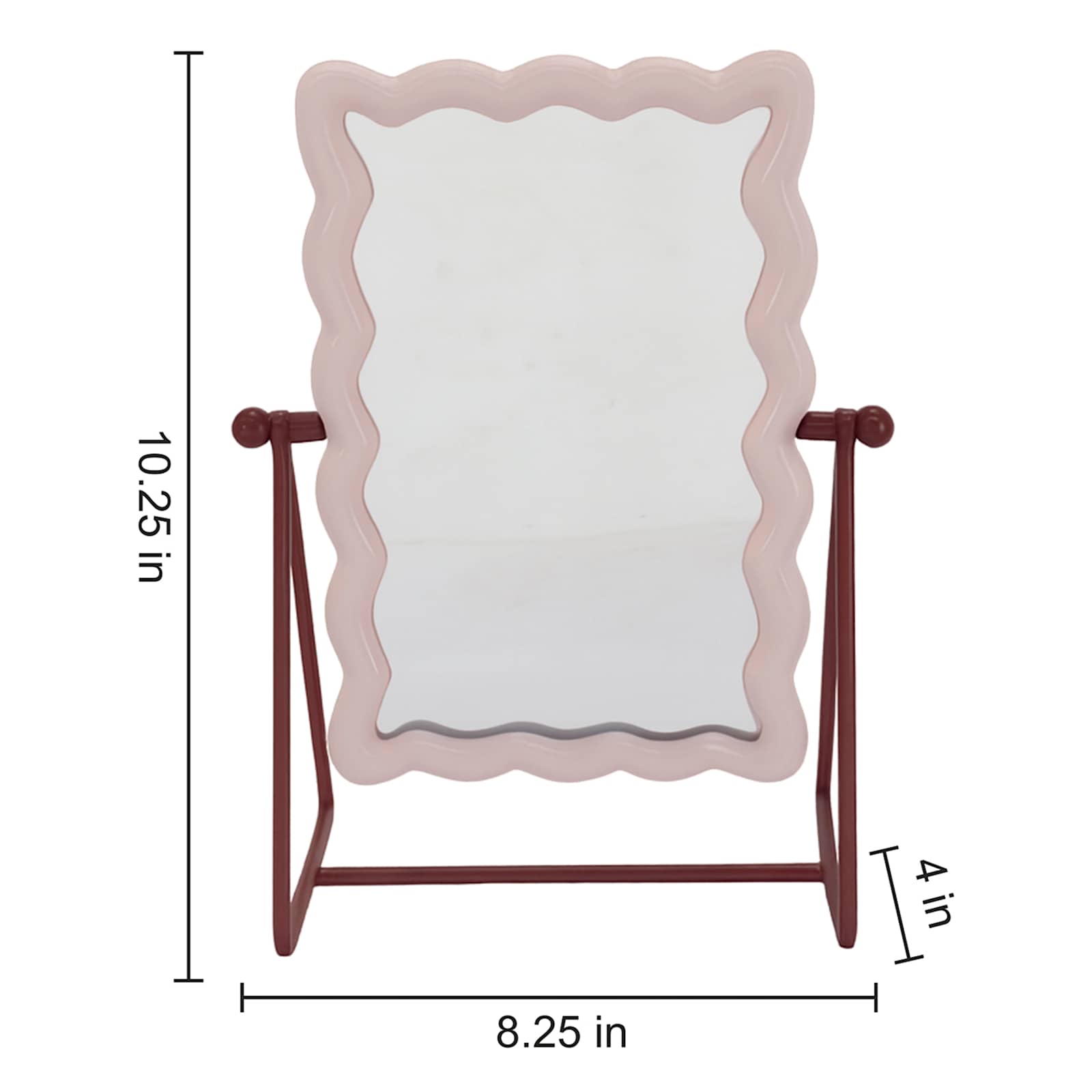 Pink Scalloped Vanity Mirror