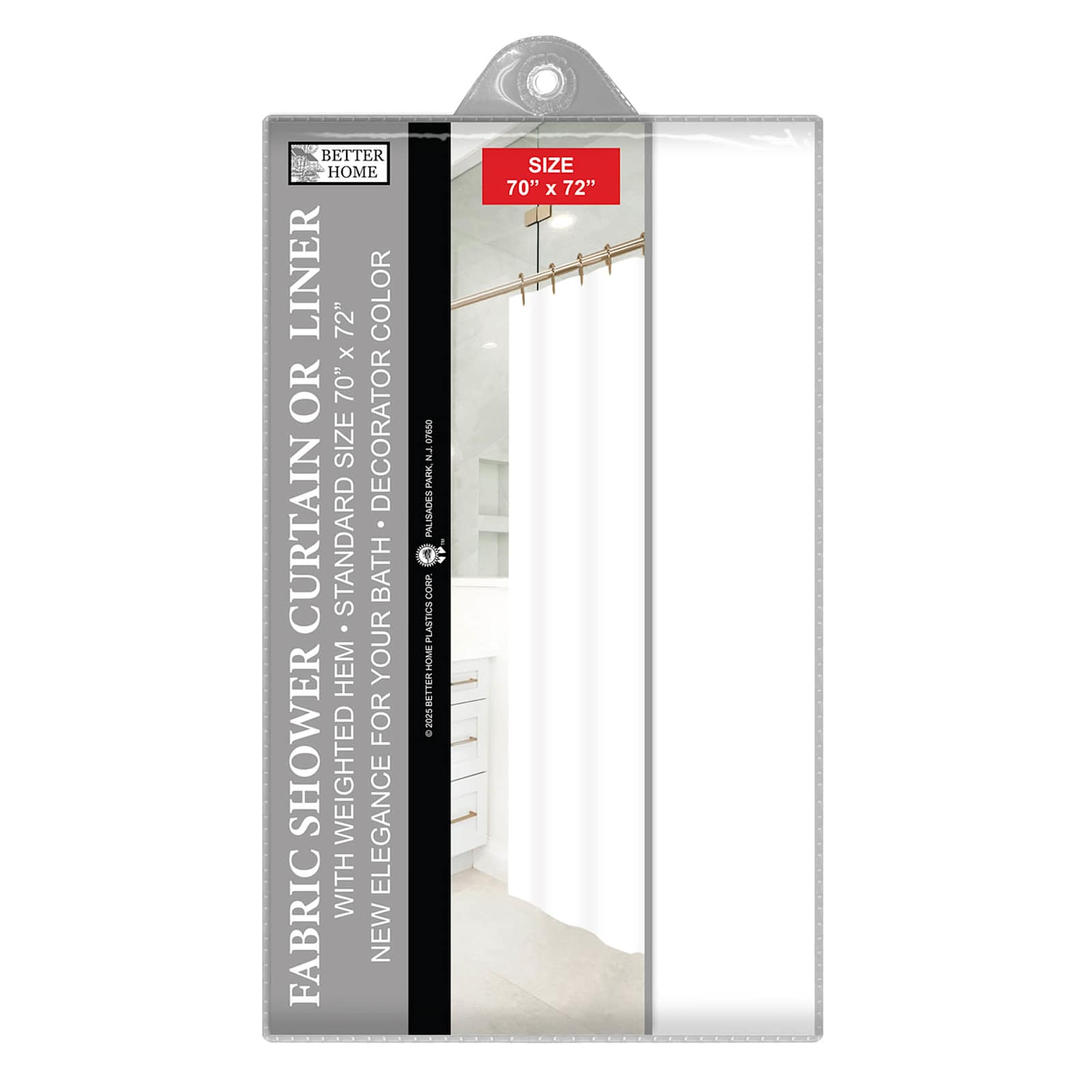 White Fabric Shower Curtain Liner