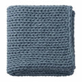 Blue Acrylic Cable Knit Throw Blanket, 50x60