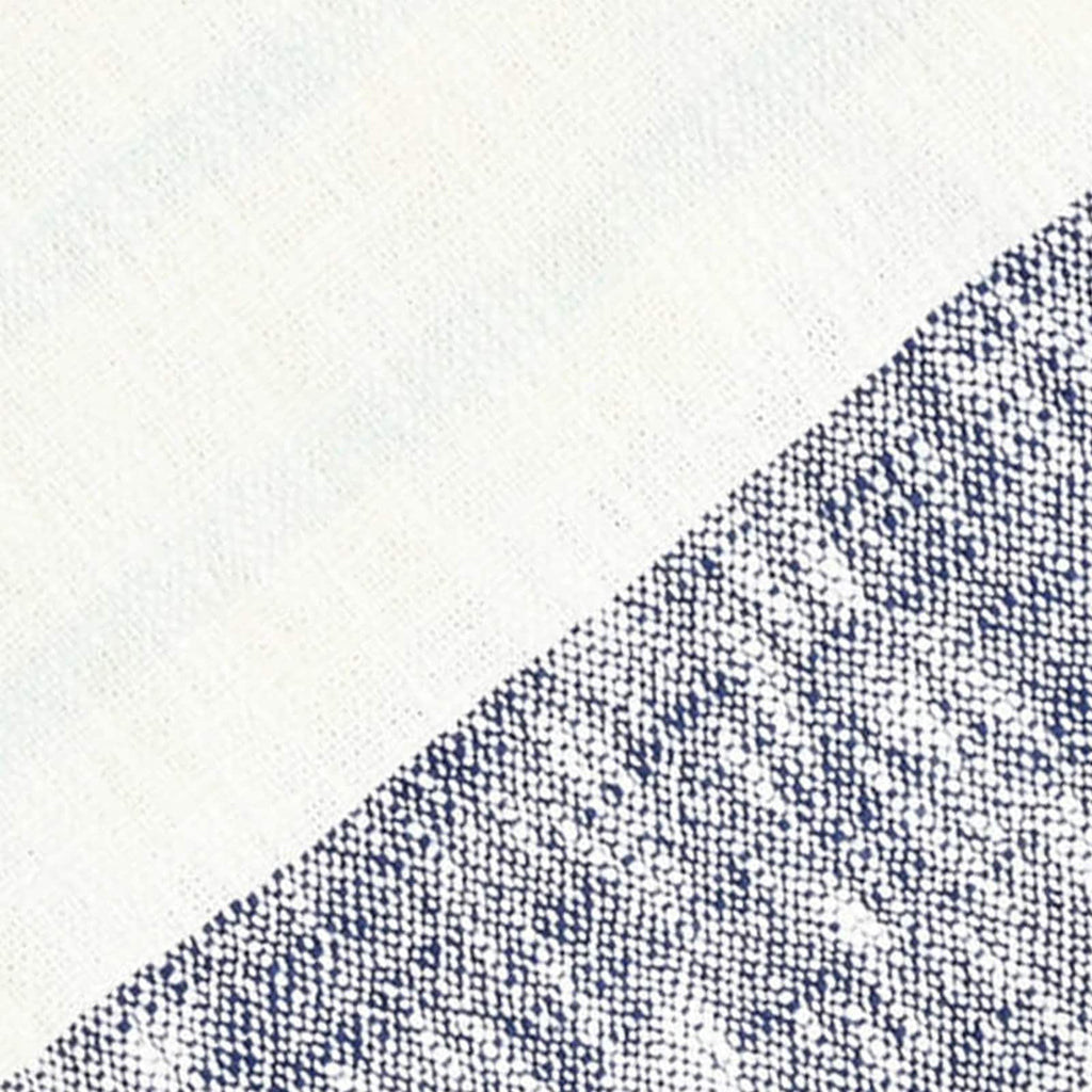 Blue Yarn Dyed Woven Chunk Striped Throw Blanket with Fringe, 50x60