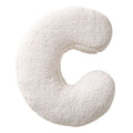 White Sherpa Monogram Letter Pillow, C