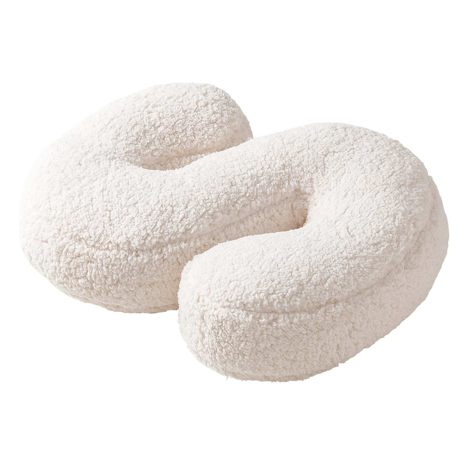 White Sherpa Monogram Letter Pillow, S