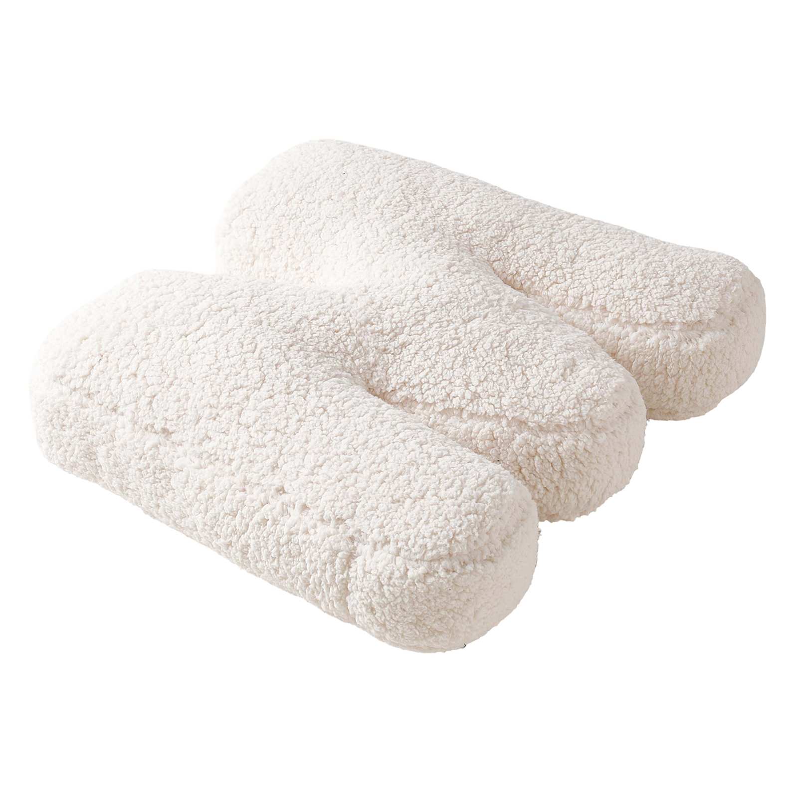 White Sherpa Monogram Letter Pillow, M