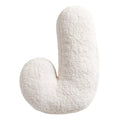 White Sherpa Monogram Letter Pillow, J