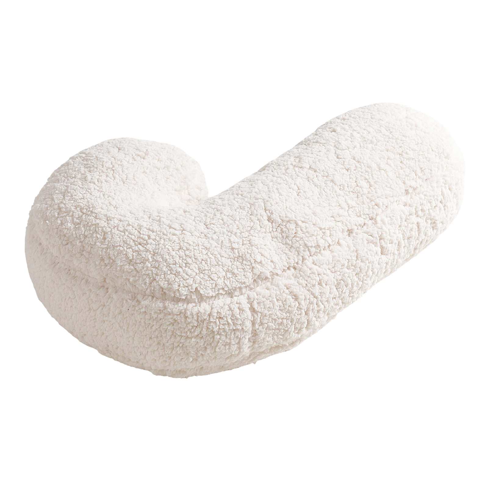 White Sherpa Monogram Letter Pillow, J