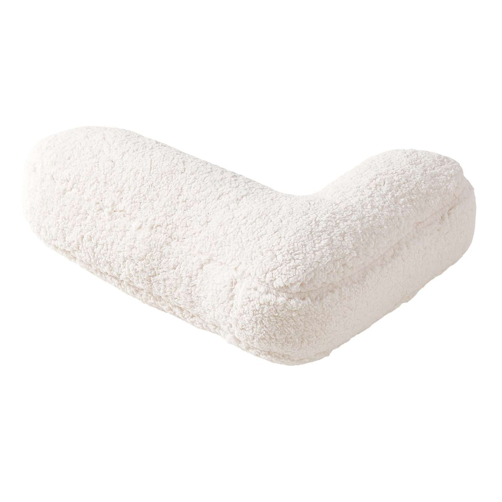 White Sherpa Monogram Letter Pillow, L