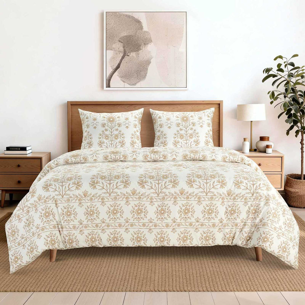 Rajasthani Floral Printed Comforter Set, Full/Queen