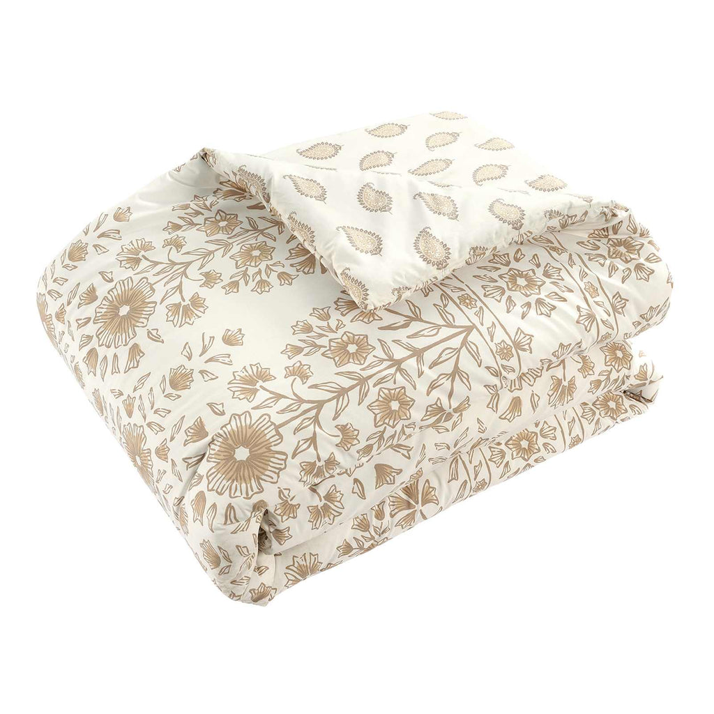 Rajasthani Floral Printed Comforter Set, Full/Queen