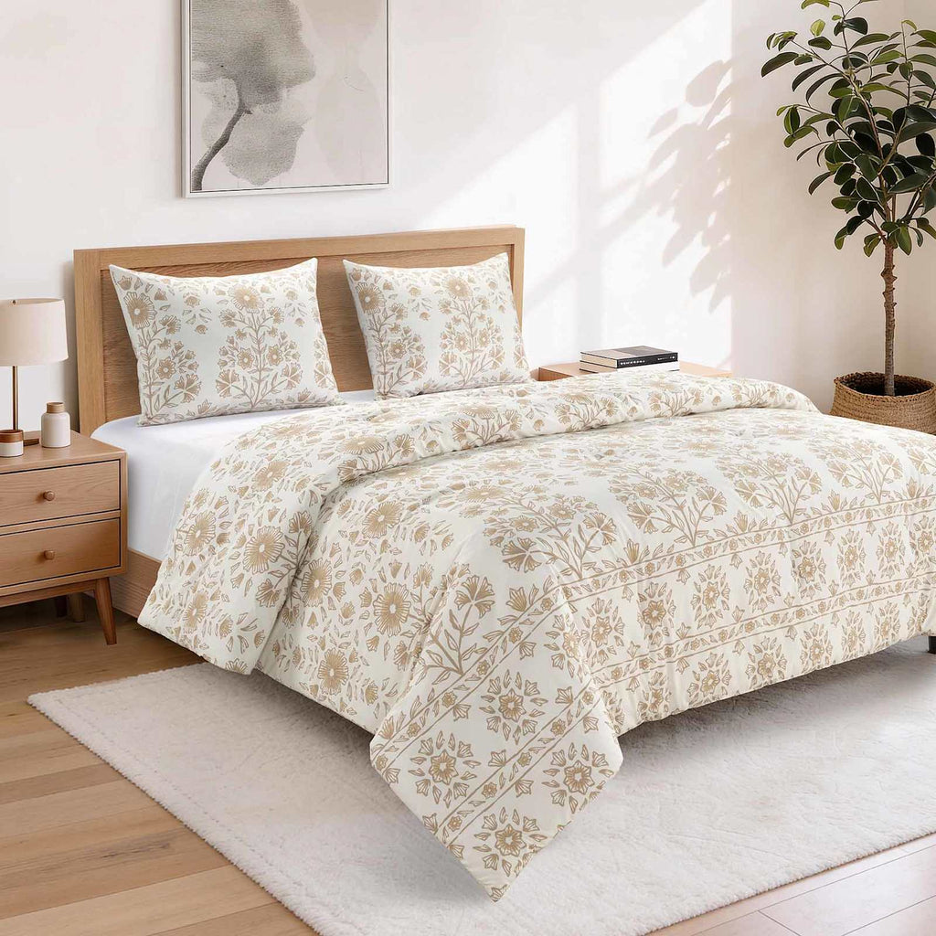 Rajasthani Floral Printed Comforter Set, Full/Queen
